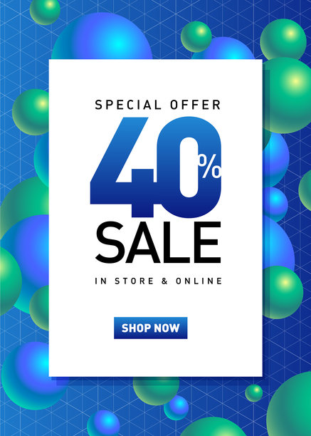 百分之四十的销售海报图片下载