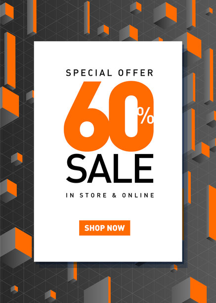 百分之六十促销海报图片下载