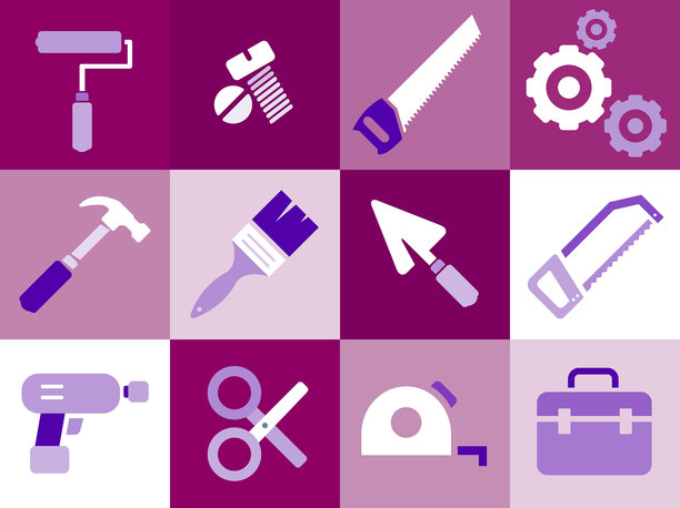 施工工具图标集图片下载