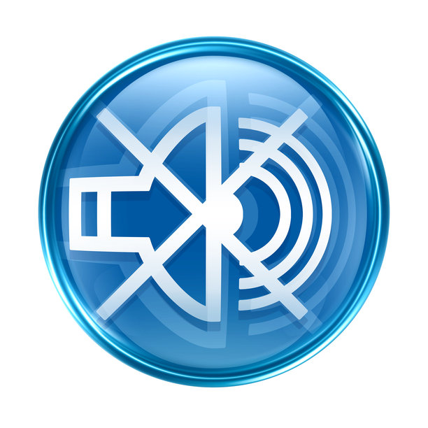 蓝色静音图标，孤立在白色背景上。图片下载