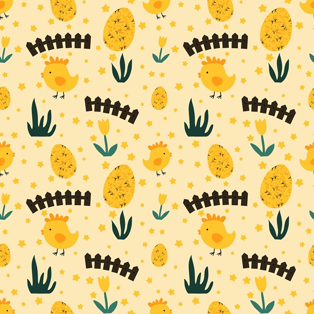 卡通复活节彩蛋无缝图案，适用于包装纸、面料和服装印刷图片下载