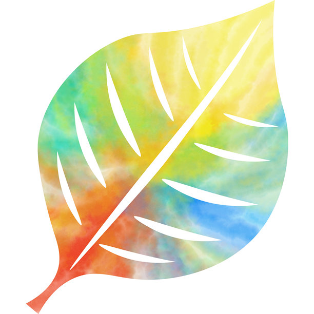 带有美丽水彩图案的叶子图标剪贴画图片图片下载