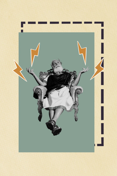 贵族风格的沙发复合艺术照片拼贴模板，复古风格的老年男子穿着古董服装，悠闲地坐着，留着胡须。图片下载