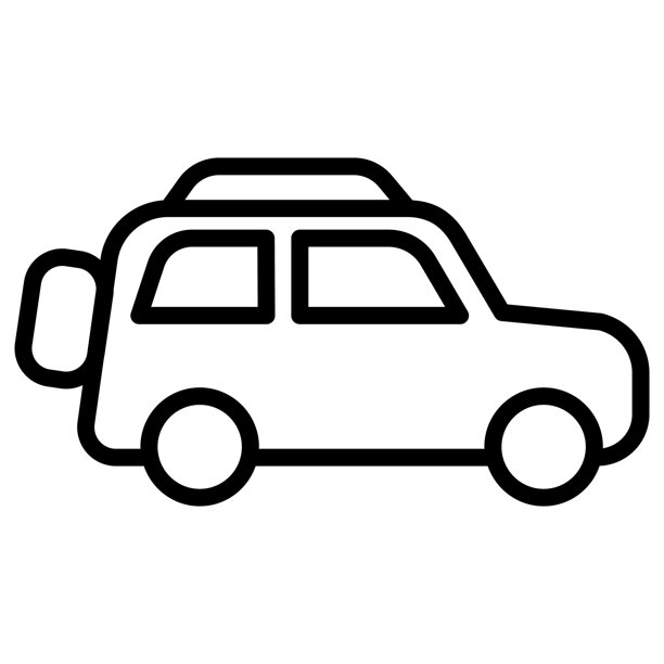 SUV汽车，越野图标，细线风格矢量插图设计图片下载