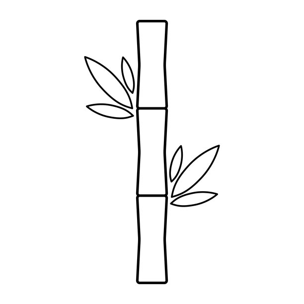 竹叶图标，自然热带符号设计，网页标志矢量插图图片下载