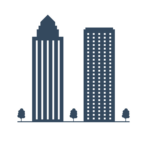 摩天大楼剪影，城市高楼，住宅和办公楼外观，豪华公寓楼，市中心商业地产图片下载