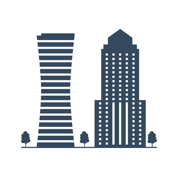 摩天大楼剪影，城市高楼，住宅和办公楼外观，豪华公寓楼，市中心商业地产图片下载