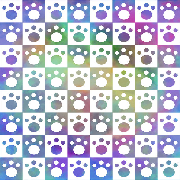 美丽的水彩 paw paw 图案剪贴画背景图片。图片下载