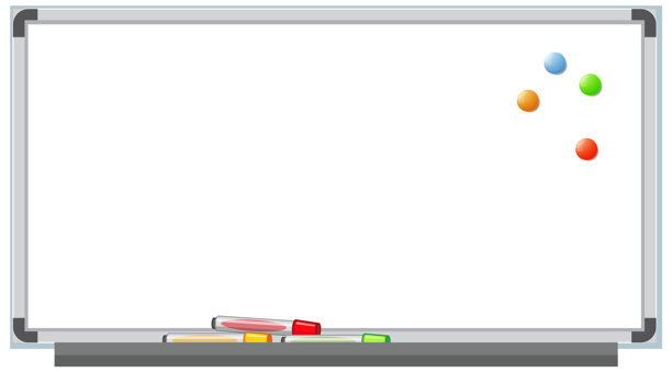 干净的白板表面上的记号笔和磁铁图片下载