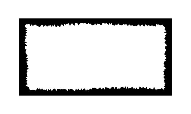 带有撕裂内边框的矩形拼贴框、照片或图片。纸张的内部边缘撕裂。矢量图形插图。图片下载
