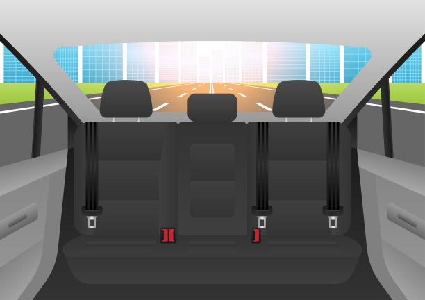 黑色汽车座椅。汽车内饰。矢量插图。图片下载