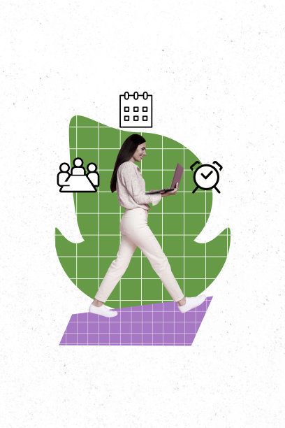 成功的职业女性人力资源招聘者在绘画背景下远程警示的拼贴画图片图片下载