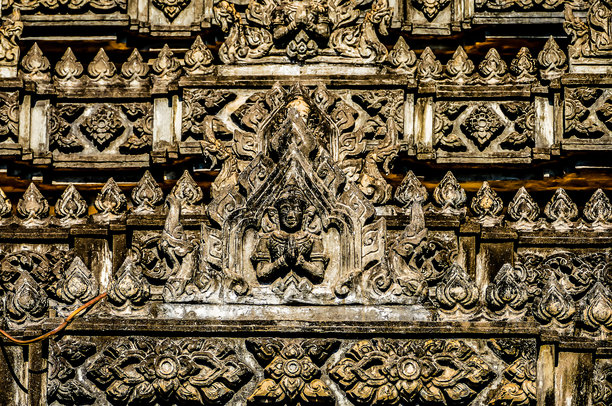 柬埔寨吴哥窟寺庙的细节，数字照片图片图片下载