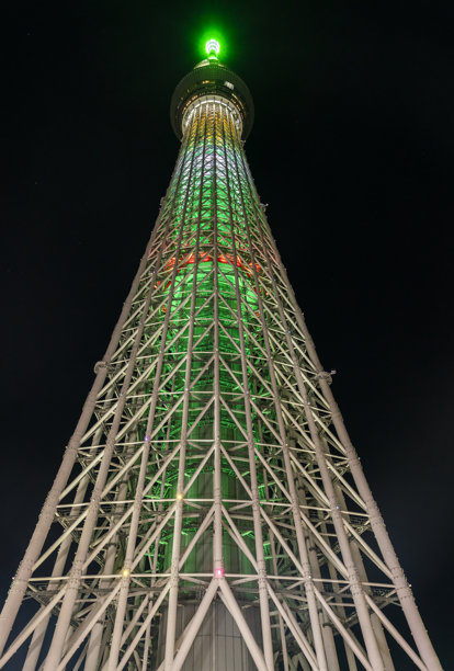 仰望东京晴空塔与星空相伴图片下载