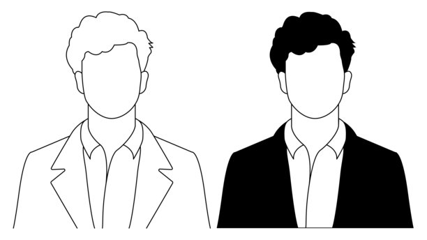 男性轮廓的侧面插图。商人轮廓插图。黑白男性头像图片。图片下载