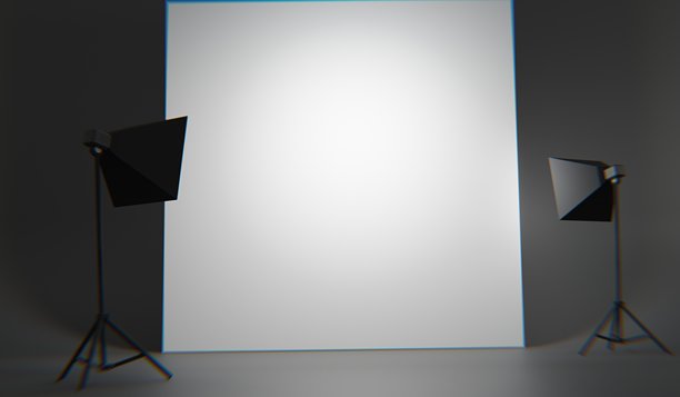 照片场景，工作室，灯光，工作室，3D插图图片下载