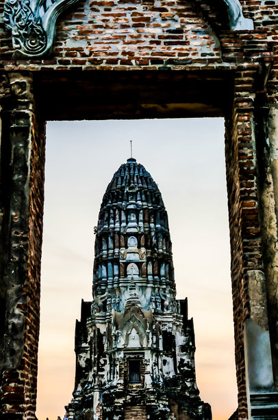 泰国阿育他亚寺庙遗址的美丽照片图片下载