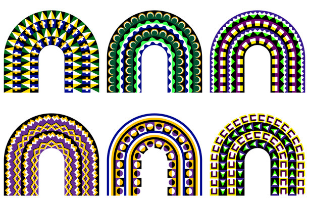 生动的几何彩虹图案，带有动态效果。完美融合了光学艺术和复古风格，适合用于包装、品牌推广或数字插图项目。图片下载