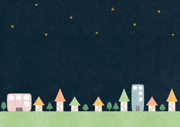 插图素材 背景素材 夜空 城市景观图片下载