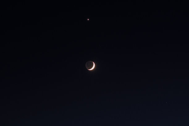 月亮、木星和星星的照片图片下载