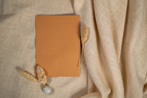 旧纸张背景，雅致的米色背景，留有空白文本空间，简约平铺的库存图片图片下载