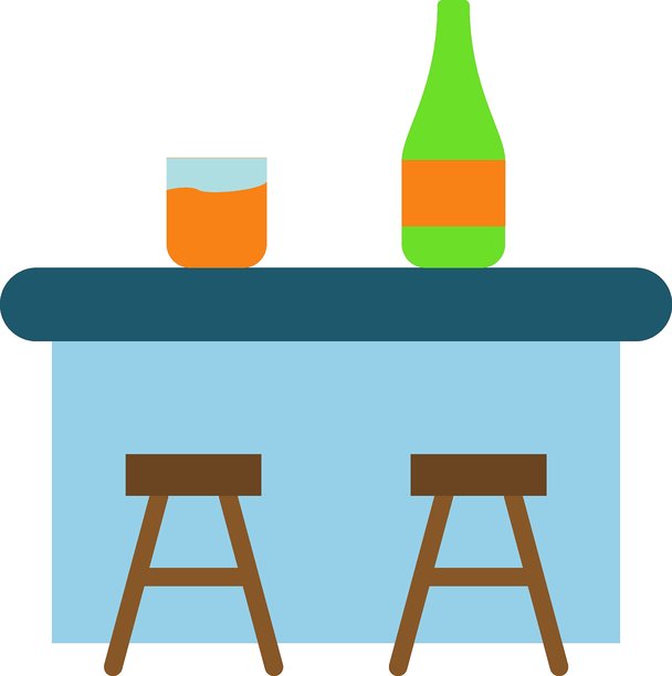 酒吧柜台图标风格图片下载