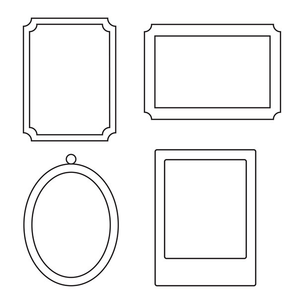 不同的镜子或框架线条用于元素、照片、帖子和插图图片下载