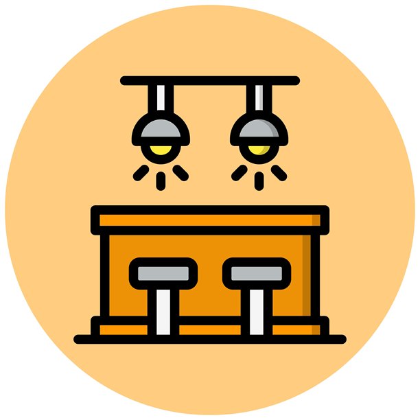 酒吧柜台矢量图标设计插图图片下载