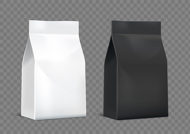 宠物食品的黑白包装袋图片下载