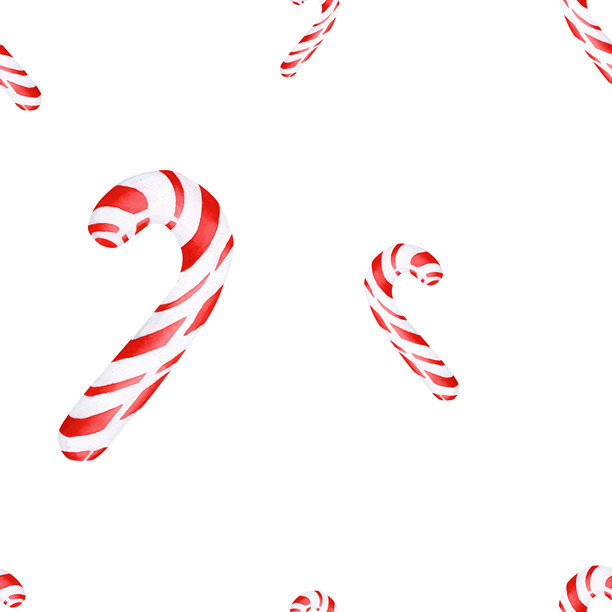 水彩插图的圣诞棒棒糖。无缝图案手工制作，背景为独立图案。适用于照片墙纸、贴纸、剪贴簿和面料的绘画。图片下载