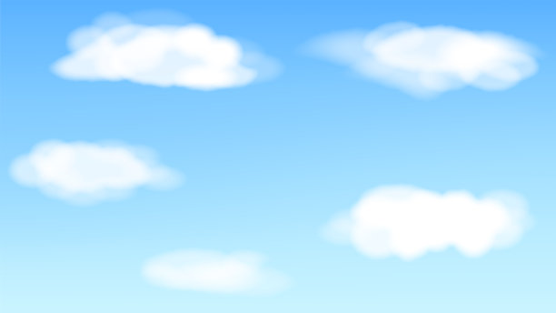 简单的阳光明媚的蓝天和云朵背景素材图片下载