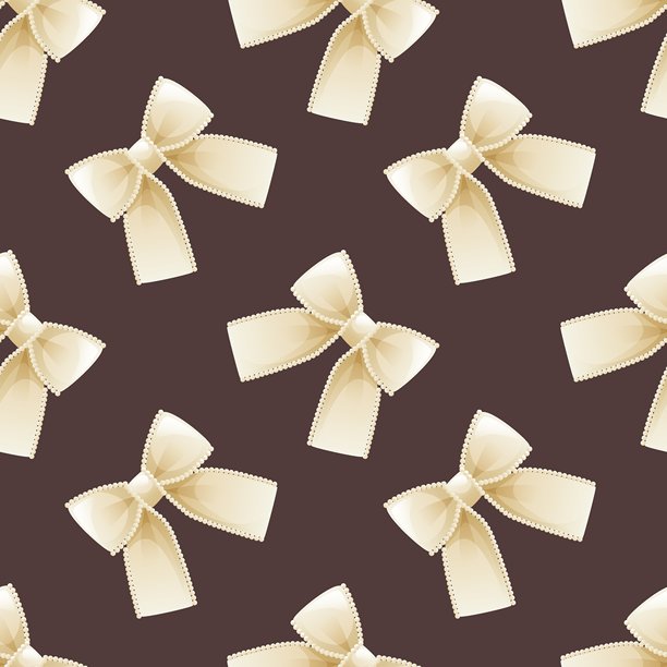 无缝图案，白色发饰蝴蝶结配珠子。深色背景上的蝴蝶结图案。复古庆祝概念，派对装饰。适合儿童和成人的柔和插图。图片下载