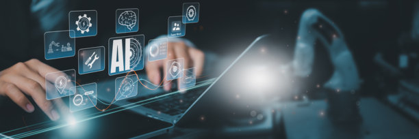 人工智能驱动的机器人流程自动化（RPA）用于商业效率、数字化转型、自动化、工业4.0、智能技术、变革管理、未来技术。图片下载