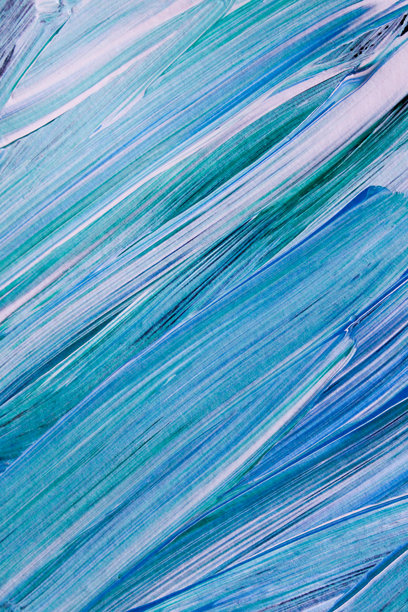 手工艺术作品的特写照片。白色和绿松石色的涂料旋涡。厚涂层的油画笔触和纸张上的质感。图片下载