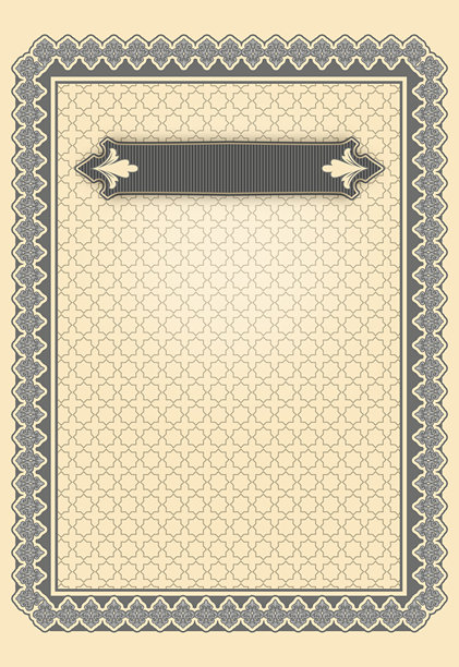 装饰性的复古风格背景，带有 ornamental 边框和优雅的图案。图片下载