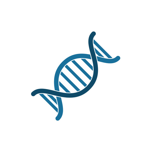 医疗保健DNA图标在圆形背景上的平面设计风格图片下载