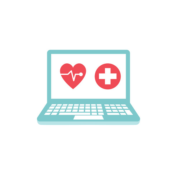 圆形背景上的平坦设计风格的医疗保健图标图片下载