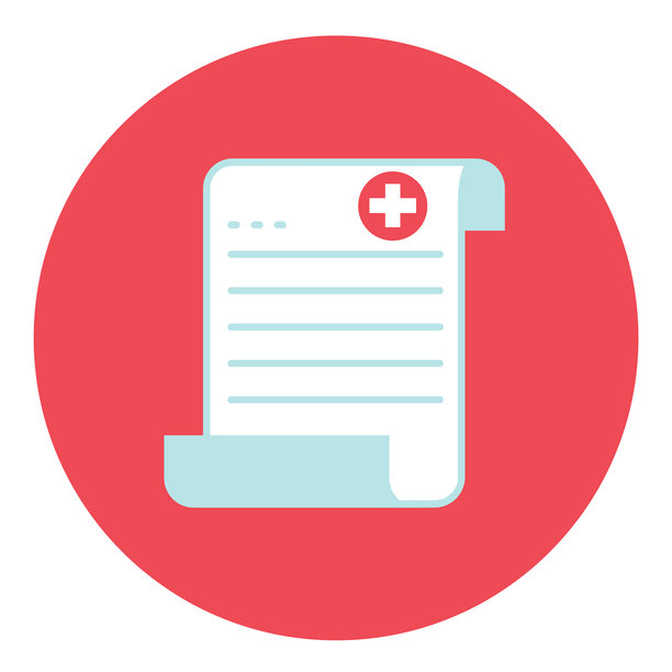 圆形背景上的平坦设计风格的医疗保健图标图片下载