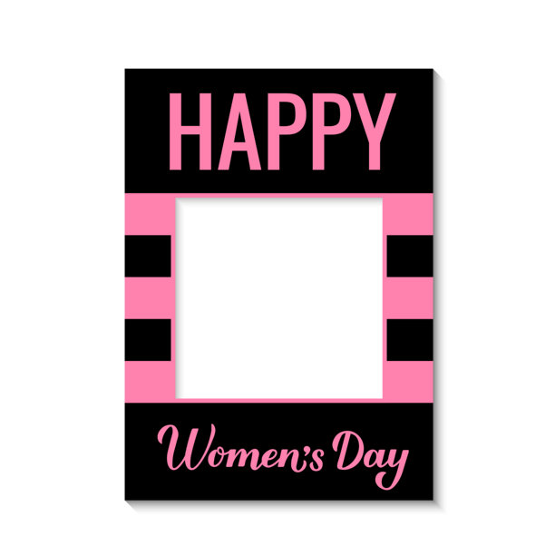 国际妇女节照片亭框架。国际妇女节照片亭道具。矢量模板。图片下载