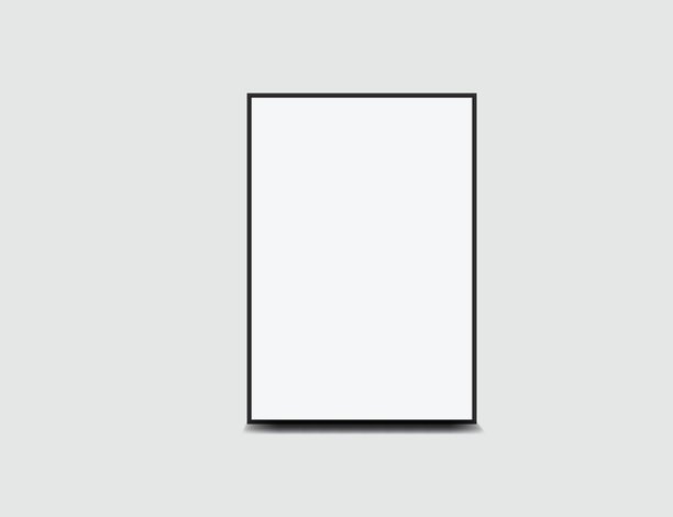 现实主义空白海报模型，带黑色框架和阴影，独立于背景。设计海报模板用于展示艺术作品、图片、广告、横幅、展览。矢量插图图片下载