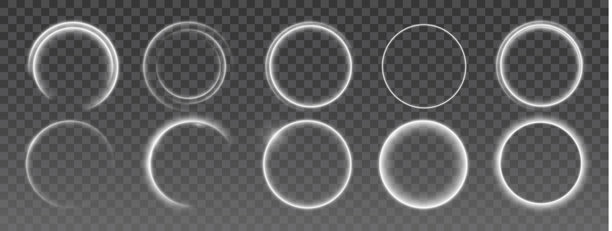 发光的霓虹环，抽象光辉，闪亮的矢量元素，明亮的光轨，透明设计，闪烁的粒子，星尘，运动曲线，未来感照明，照片效果，闪耀的光环图片下载