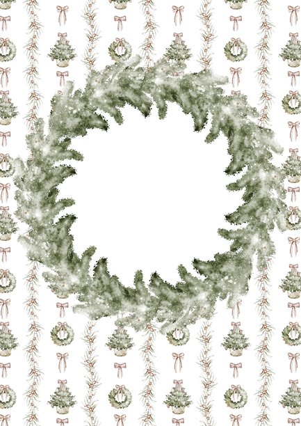 水彩圣诞照片卡片模板图片下载