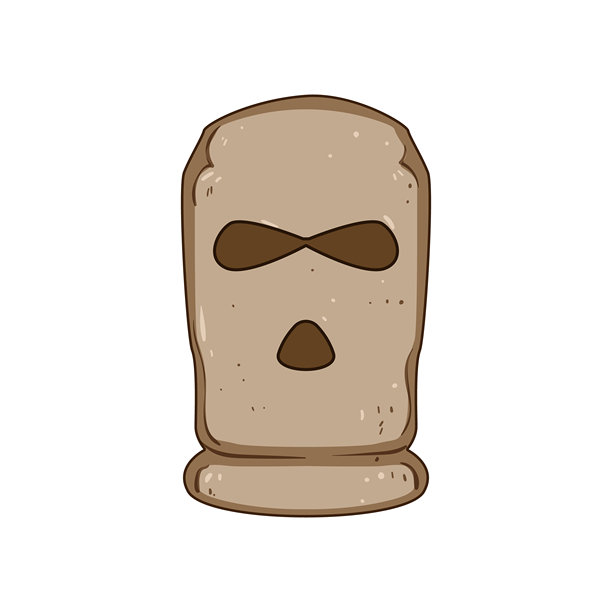 雪地滑雪面具卡通矢量插图图片下载