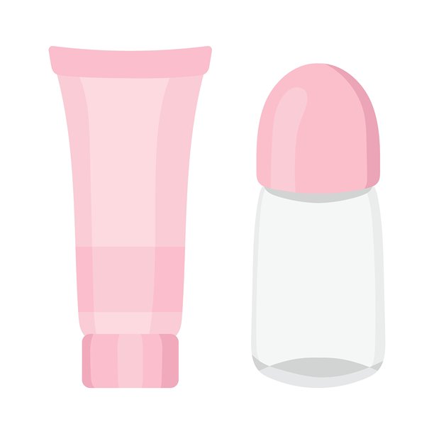 个人护理套装图标。化妆品管和除臭剂瓶。日常清新和身体护理的护肤及卫生产品。图片下载