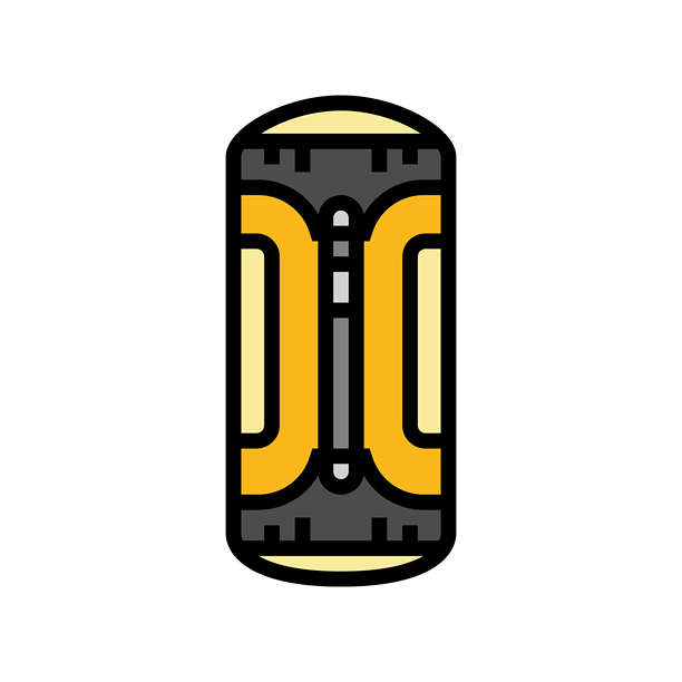 超轻登山压缩袋彩色图标矢量插图图片下载