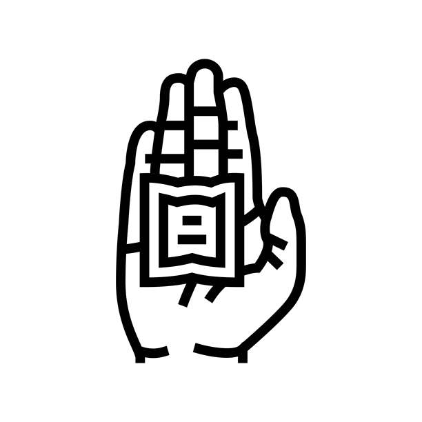 手套加热器 山地滑雪 线条图标 矢量插图图片下载