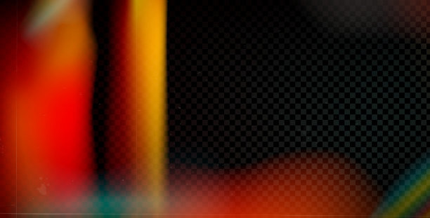旧照片光漏叠加效果，带有彩色渐变。相机胶卷滤镜。透明背景上的抽象复古镜头光晕效果。带有灰尘和斑点噪声的纹理。模糊的矢量背景。图片下载