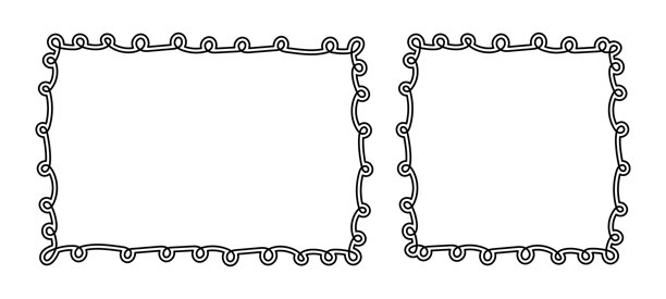 手绘框架涂鸦线条，图片框，轮廓边框，可爱的涂鸦框图片下载
