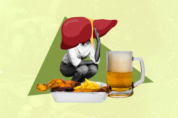 趋势复合素描照片拼贴，年轻女性无头，肝脏器官，像饮酒、酗酒、头痛、身体不适的人。图片下载