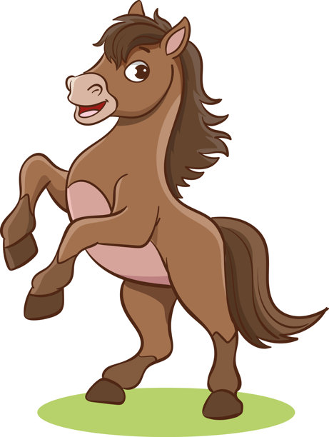 可爱的小马。小小的马驹。一匹友好的小马，拥有大大的眼睛。用矢量图形制作的精美角色图形。适合儿童的插图。图片下载